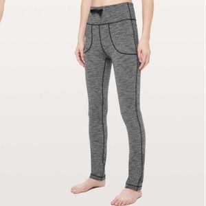Lululemon Skinny Will Pant *Full-On Luon Variegated Black Heathered Black Size 6